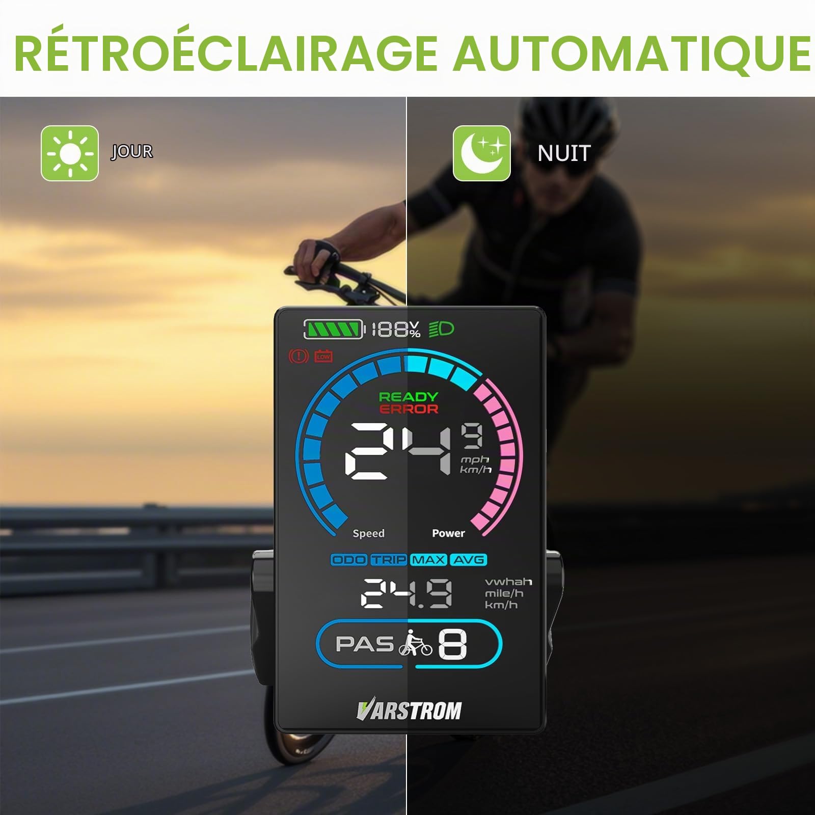 Écran BAFANG VD618 avec BBS01B, BBS02B, BBS-HD Can Triangulaire | Compatible avec les moteurs centraux M200 M400 M500 M600 M620 M420 et les dernières versions