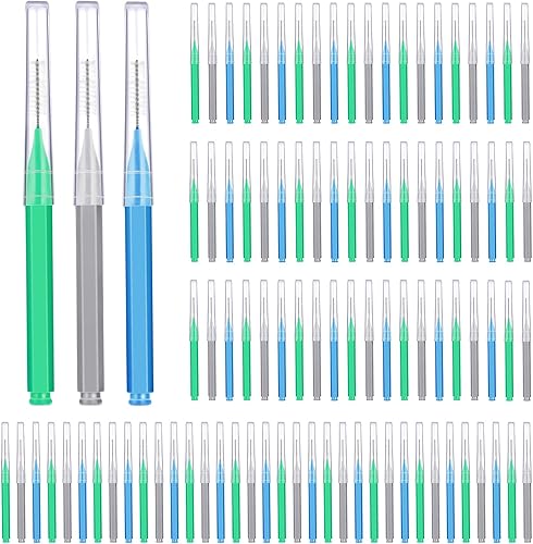 Miniatura 32 de Patelai 100 piezas de cepillos para limpiador, cepillo interdental, palillo de dientes, cabezal de hilo dental, hilo dental, higiene dental, hilo