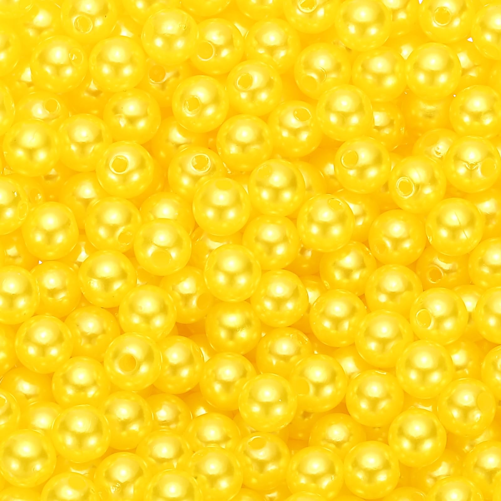 Perles brillantes jaunes 6mm PATIKIL au fini perlé impeccable pour loisirs créatifs