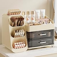 Vista 1 de Aveniee Makeup Organizer with Drawers, Large Bathroom Countertop Storage for Vanity, Cosmetic & Skincare Display Case for Brushes, Perfumes
