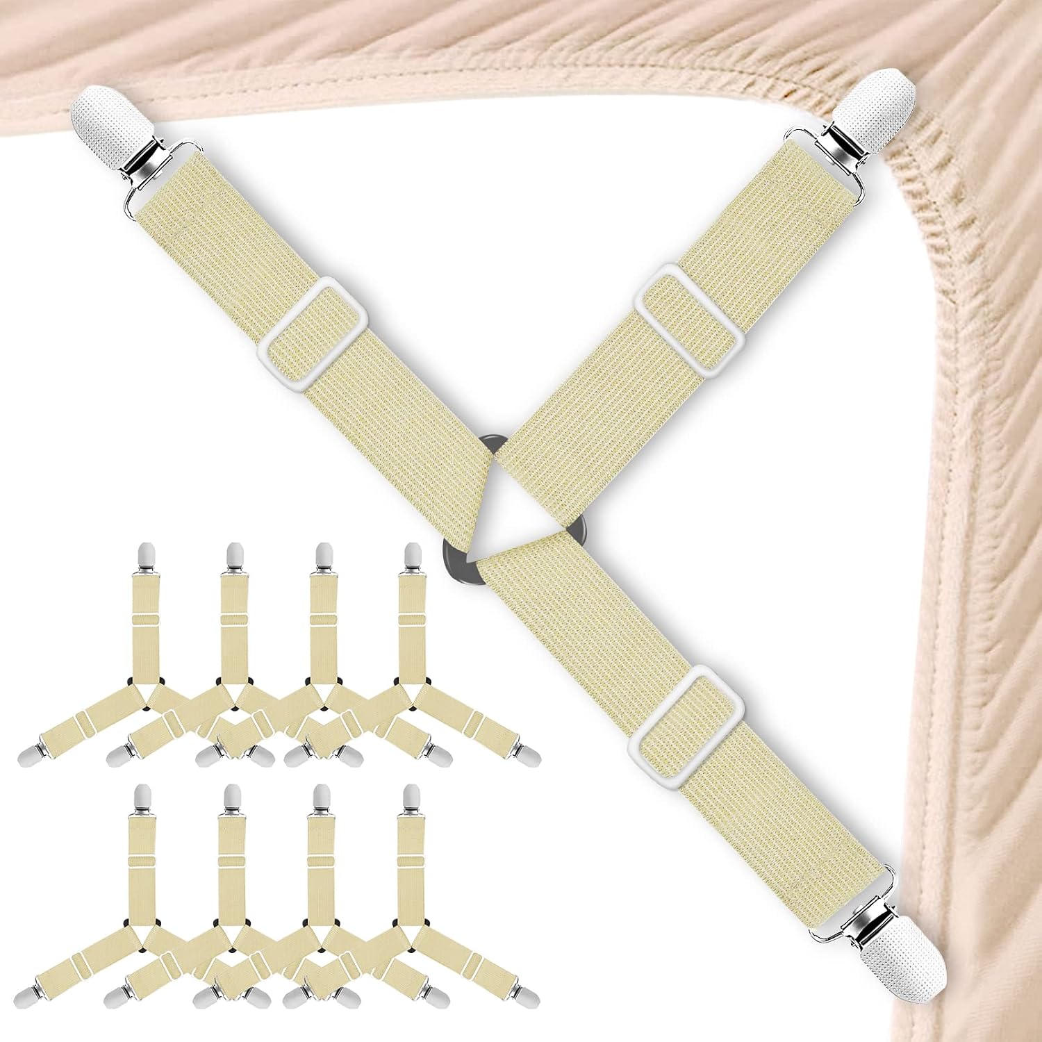 Bed Sheet Holder Straps, 8pcs Bed Sheet Clips