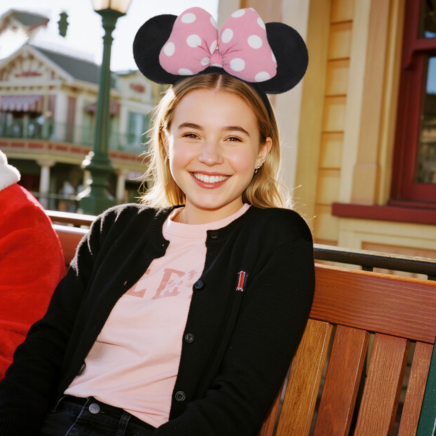 JIAHANG Velvet Mouse Ear Headband with 3D Cotton Bow, Fashion Hair Band Amusement Park Headwear for Women Girls (3D cotton Pink) - Image 5