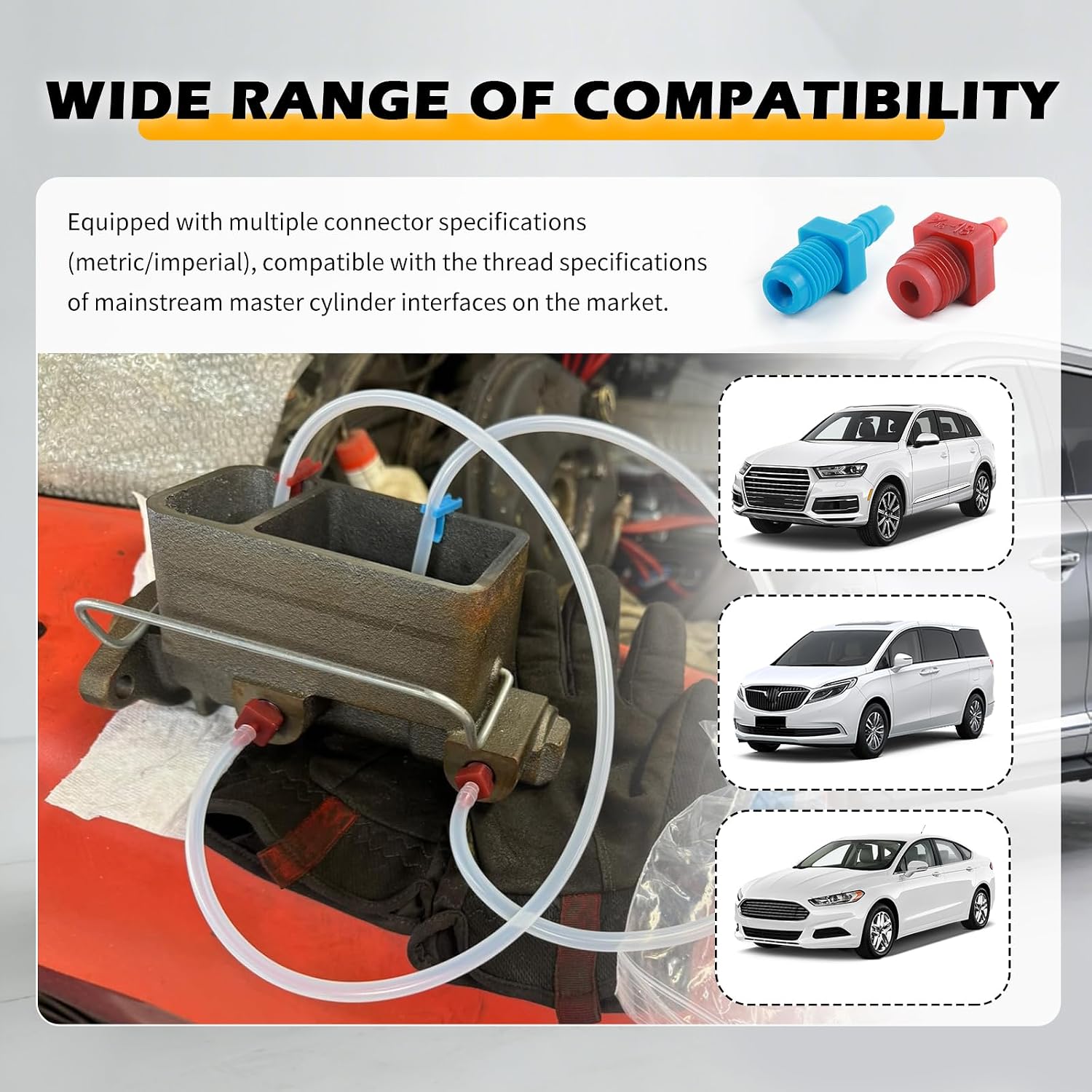 Brake Master Cylinder Bleeder Kit Replacement OEM#14151,Master Cylinder Brake Bleeder Kit Includes 22 Inch Hoses,Connectors,3-Ways,Clamps,Masters Cylinders Bench Bleed Kits