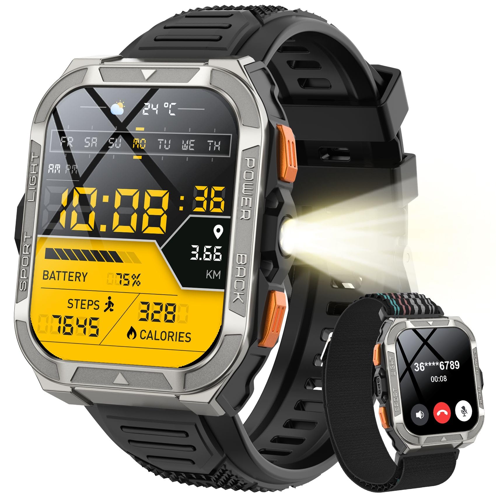 Blackview Montre Connectée Homme avec GPS Intégré, Montre Connectée Appel Bluetoot 900 mAh Batterie, Montre Sport avec Podometre,110+ Sportifs,Suivi Santé et Sommeil, Smart Watch pour Android iOS