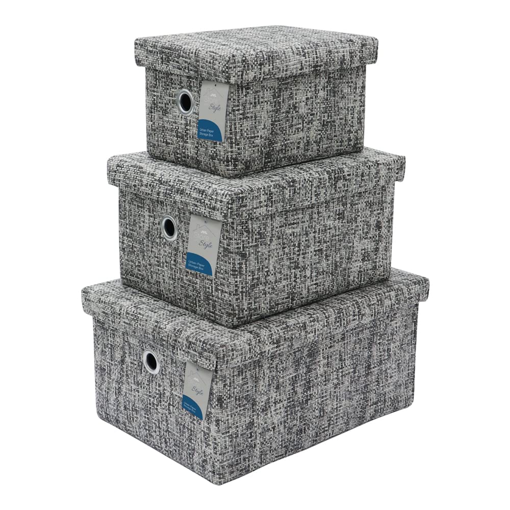 B&Q -  Urban Set Of 3 Rectangle Paper Storage BasketsMedium
