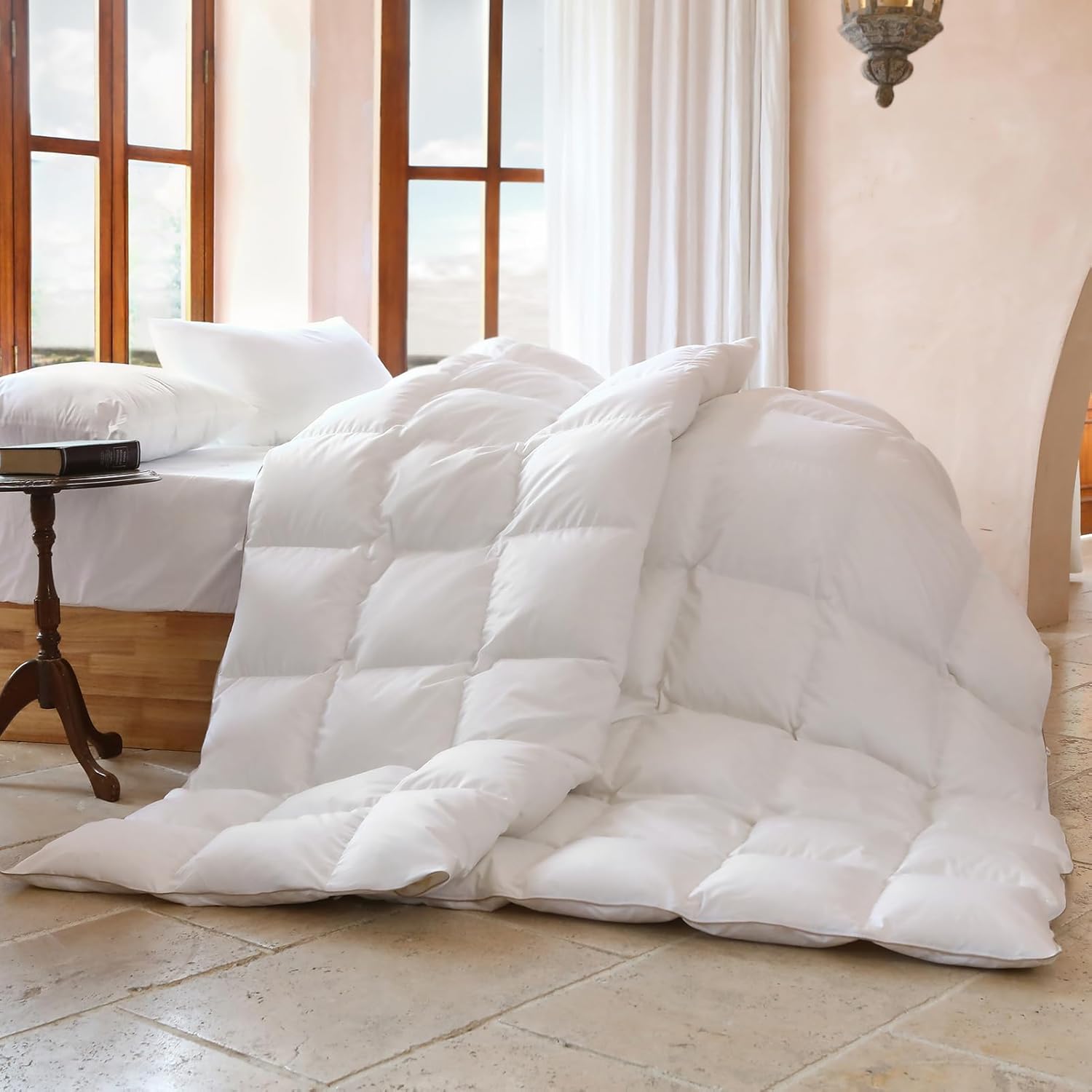 LEYCAY Goose Feathers Down Comforter Queen Size Luxurious All Seasons