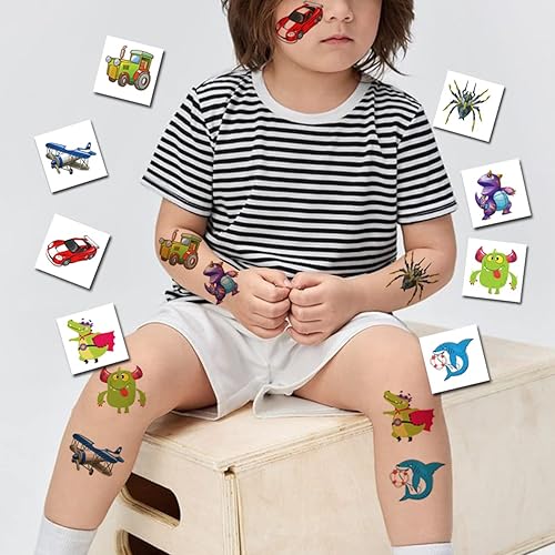 Miniatura 4 de CHARLENT 204 tatuajes temporales envueltos individualmente para niños, divertidos tatuajes para niños y niñas, regalos de fiesta de cumpleaños,