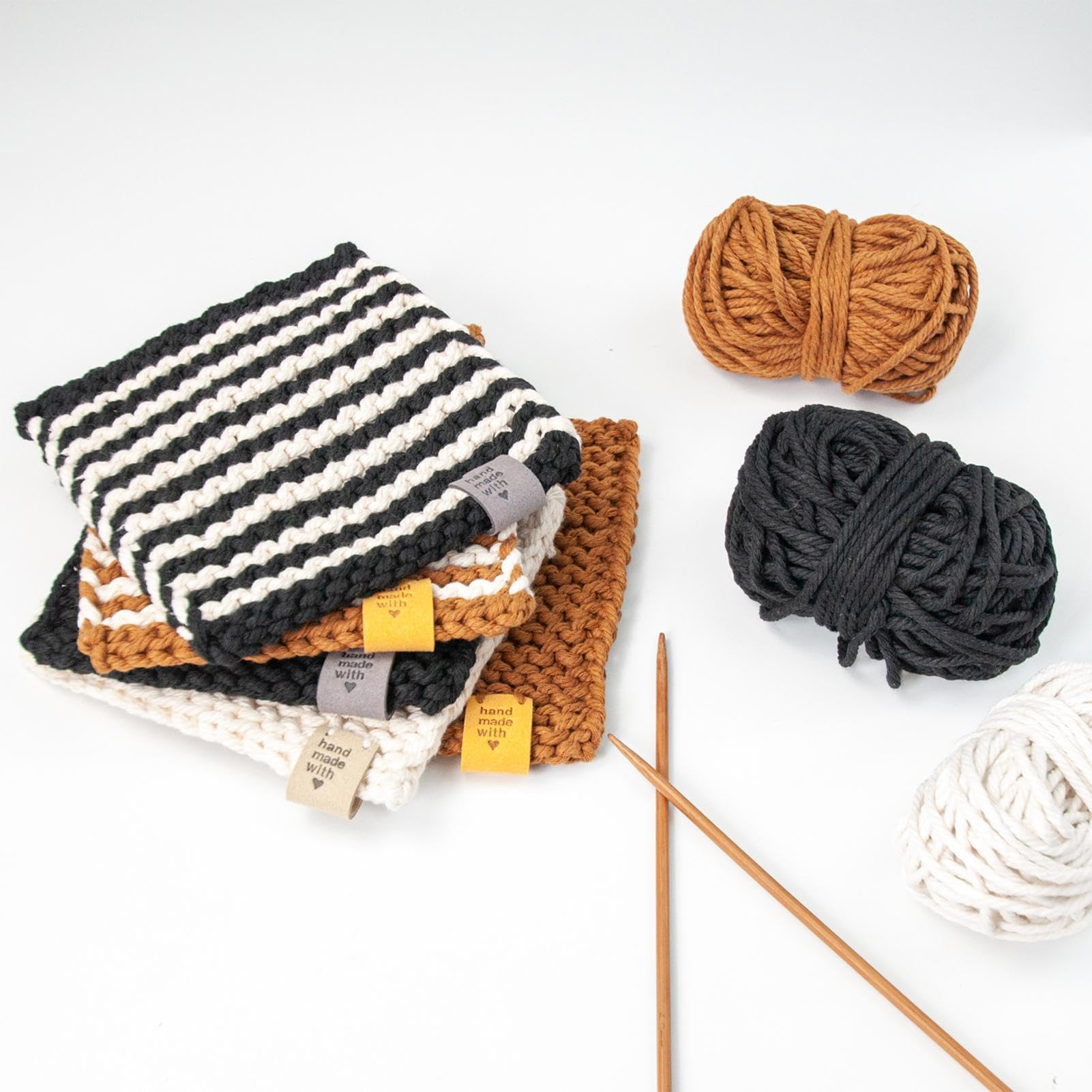 4 SET Strickset Für Anfänger Erwachsene Komplett, Mit Stricknadeln | Teetasse Matte Garn Zum Stricknadeln Für DIY Handwerk, AnfängerGeschenkidee Bastelbedarf Und Kits