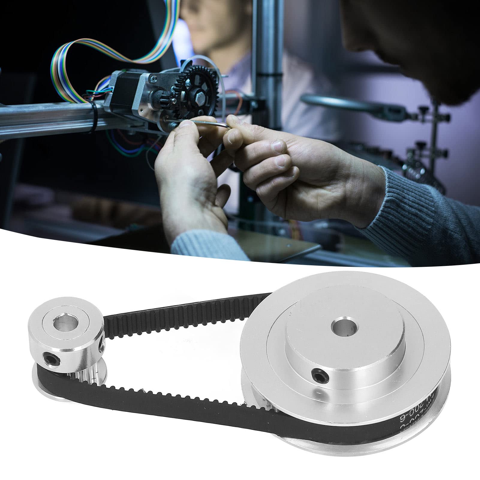 Kit Puleggia Dentata 20+60 Denti Per Stampanti 3D - In Alluminio Con Cinghia In Gomma - Foto 7