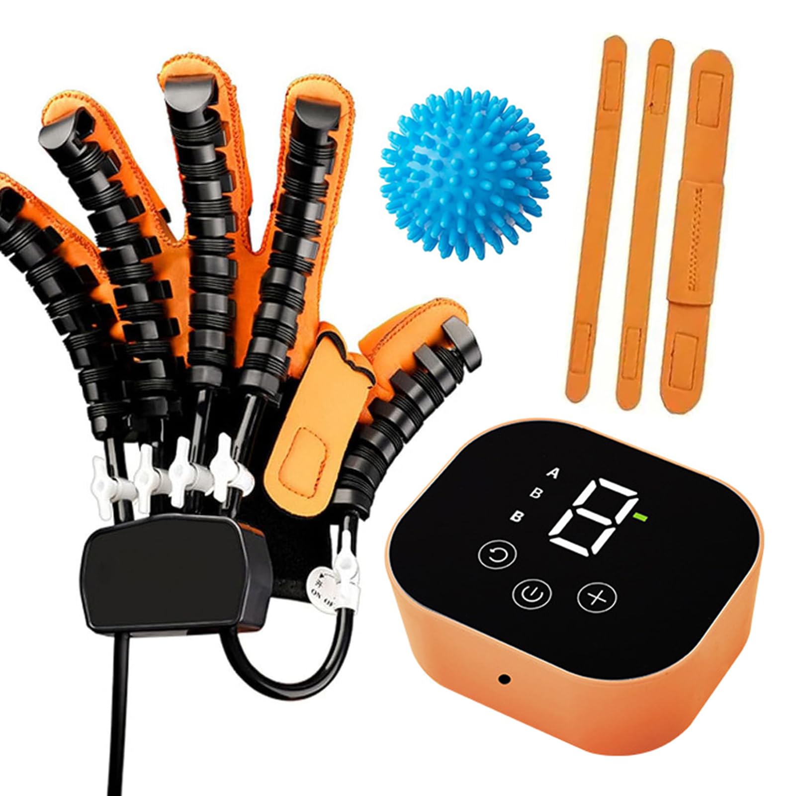 SXSLTSA Both Hand Rehabilitation Robot Gloves, Rehabilitation Robotic Gloves for Stroke Recovery Multiple Training Modes, Custom Settings Finger Rehab Trainer Recovery Equipment(Size:L,Color:Right)