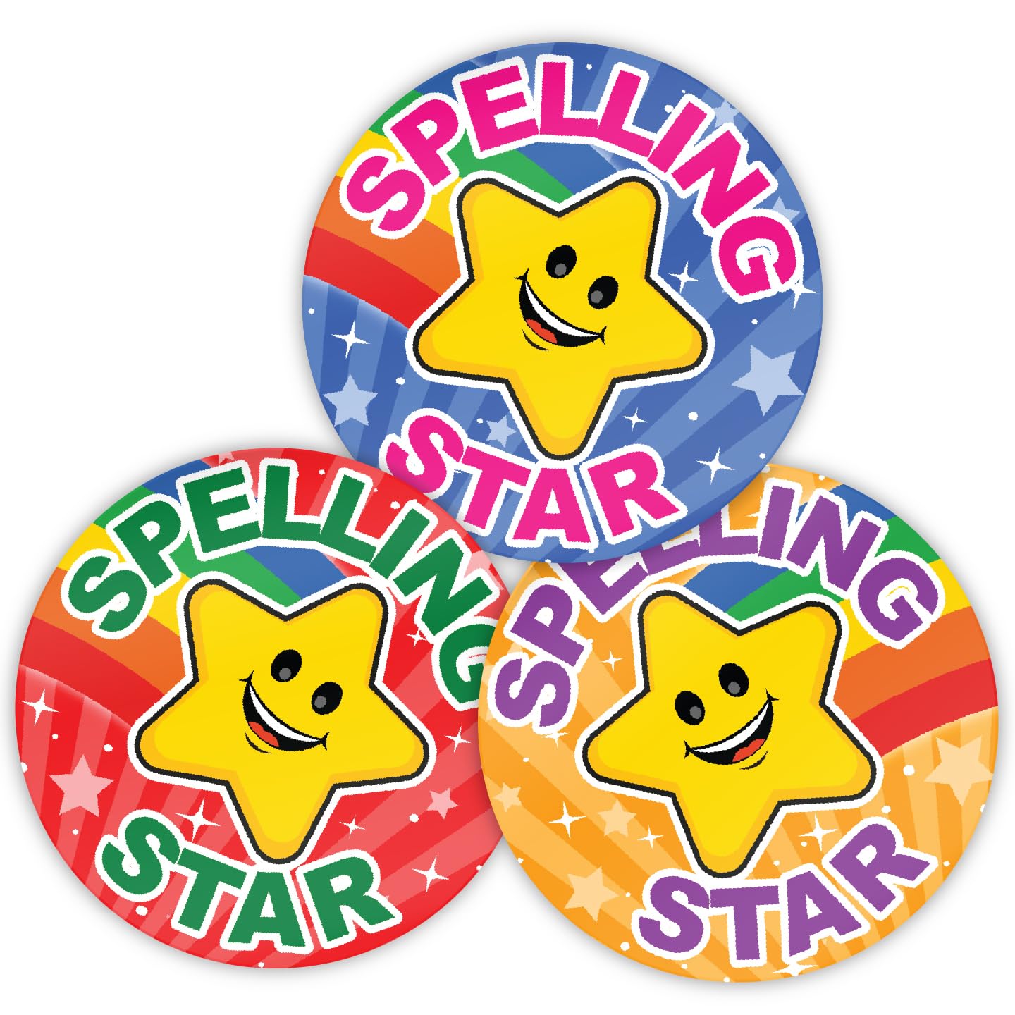 Stone Melon School Reward Stickers 144 Well Done Spelling Star Stickers 30Mm Round Awards Nursery Teachers Parents Children Kids