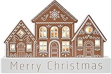 Christmas Decorations for Home LED Lighted Merry Christmas Decor Wooden Ski Lodge Holiday Signs Indoor Rustic Farmhouse Tabletop Block Xmas Party Gift