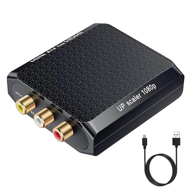 WENTER AV to HDMI Converter 1080P RCA to HDMI Adapter Mini Composite CVBS Audio Video Adapter Supports PAL