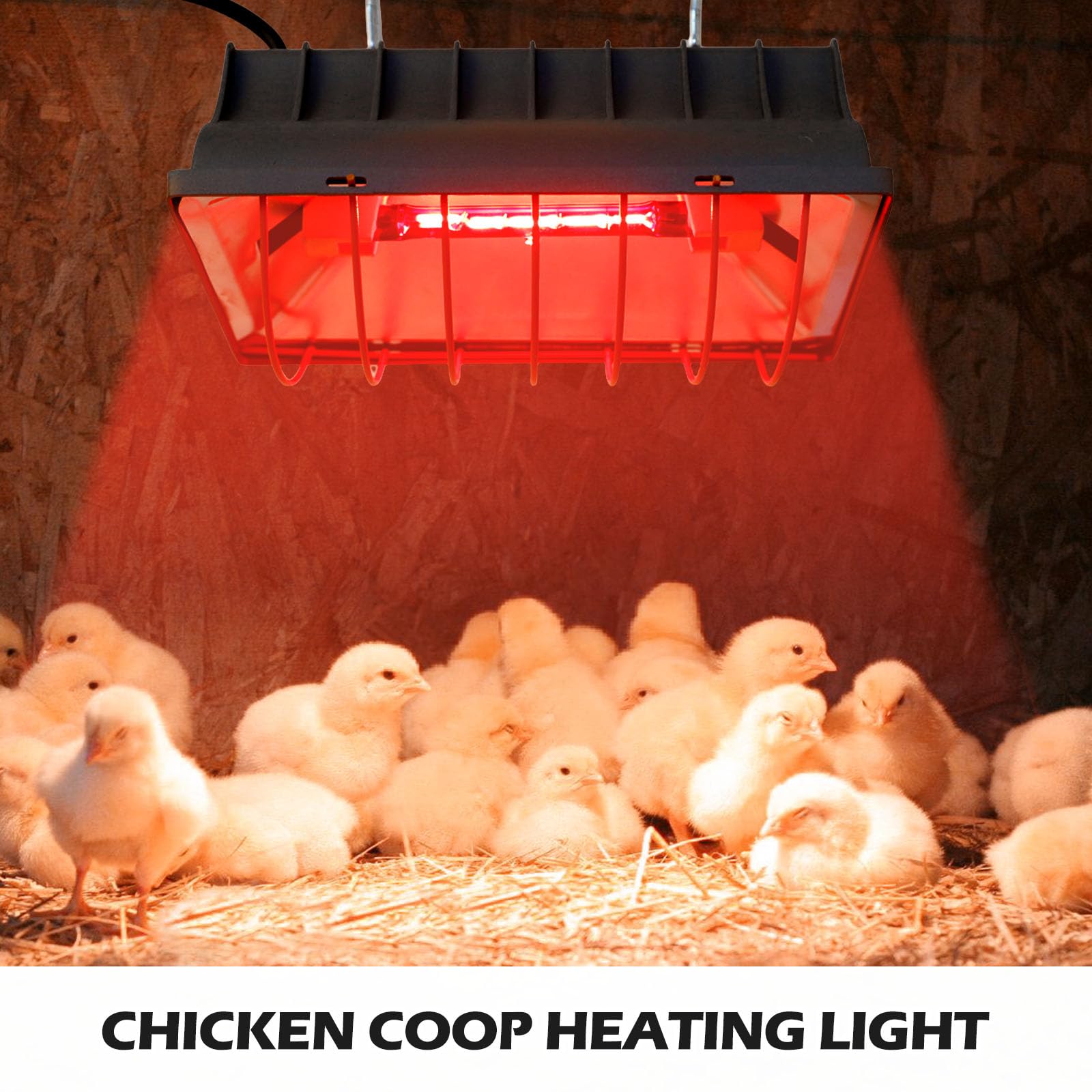 Rotlichtlampe Wärmelampe, 175W Heizungen Für Hühnerställe, Heizlampe Hühnerstall, Wärmelampe Tiere Automatische Thermostatisch Infrarotlampe,Für Küken, Ferkel, Welpen Usw