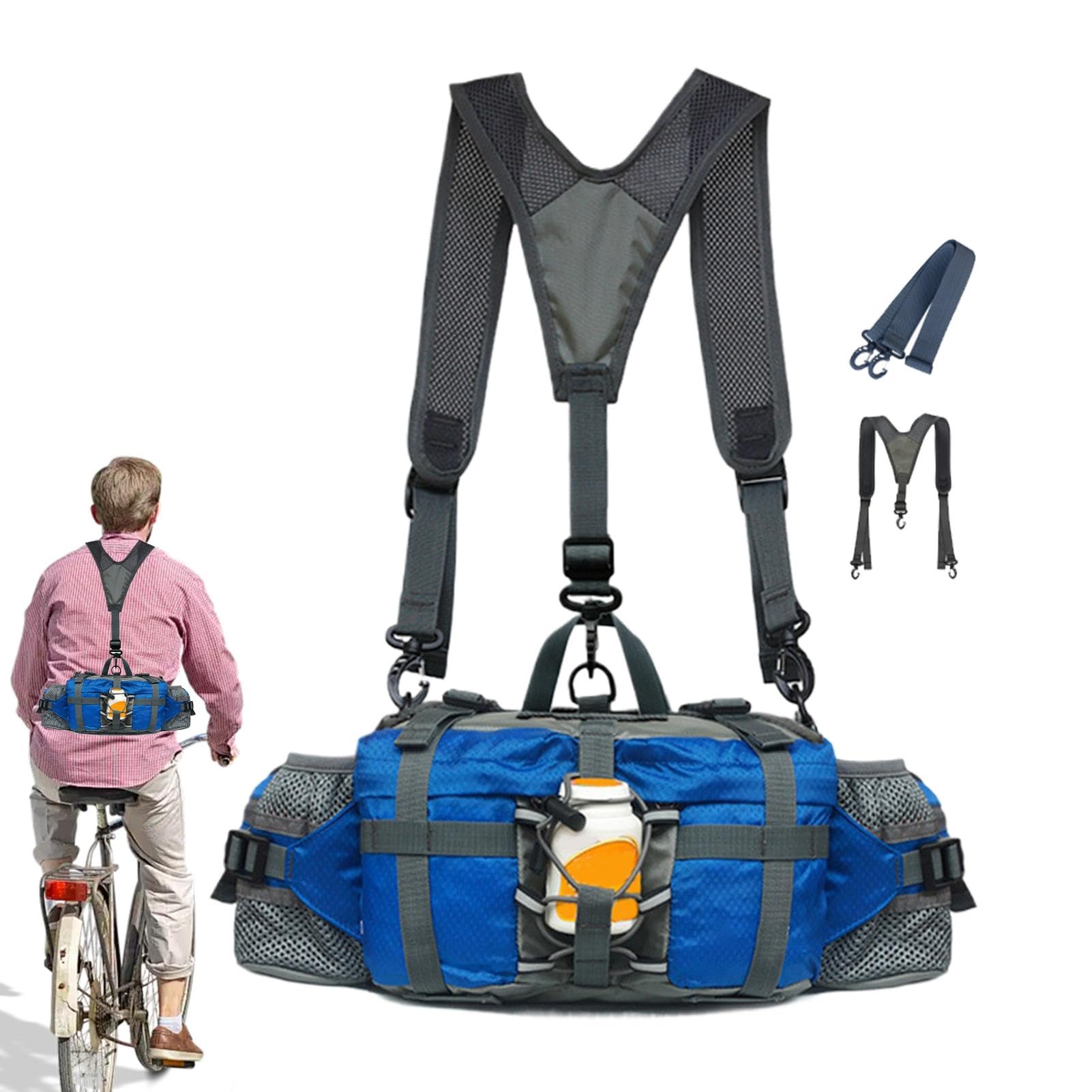 Riñonera impermeable con soporte para botella de agua, riñonera al aire libre para correr, senderismo, camping, pesca, caza, diseño versátil y funcional
