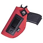 POYOLEE Gun Holster for Women Concealed Carry Holster for Pistols Universal IWB Holster Fits Glock 19 26 43 Springfie XD LC9 & All Similar Handguns (Red, Left-Handed Draw (IWB))