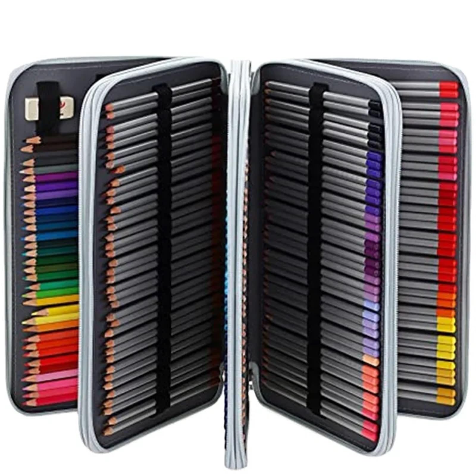 Astuccio per Matite da Disegno Custodia for Penna in Pelle PU Portatile da 300 Fori, Grande capacità, Multifunzionale, Portatile, for cancelleria, Custodia for Penna(Grey)