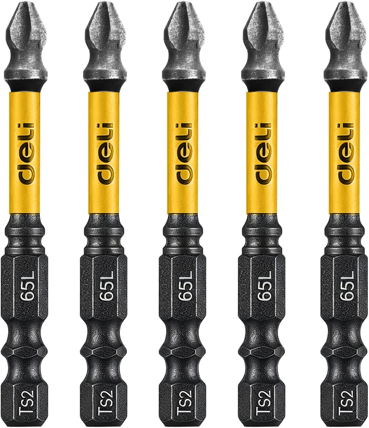 DELI 5pcs Phillips Power Bits Nano Emery Coated Screwdriver Bits 2.5" * 5