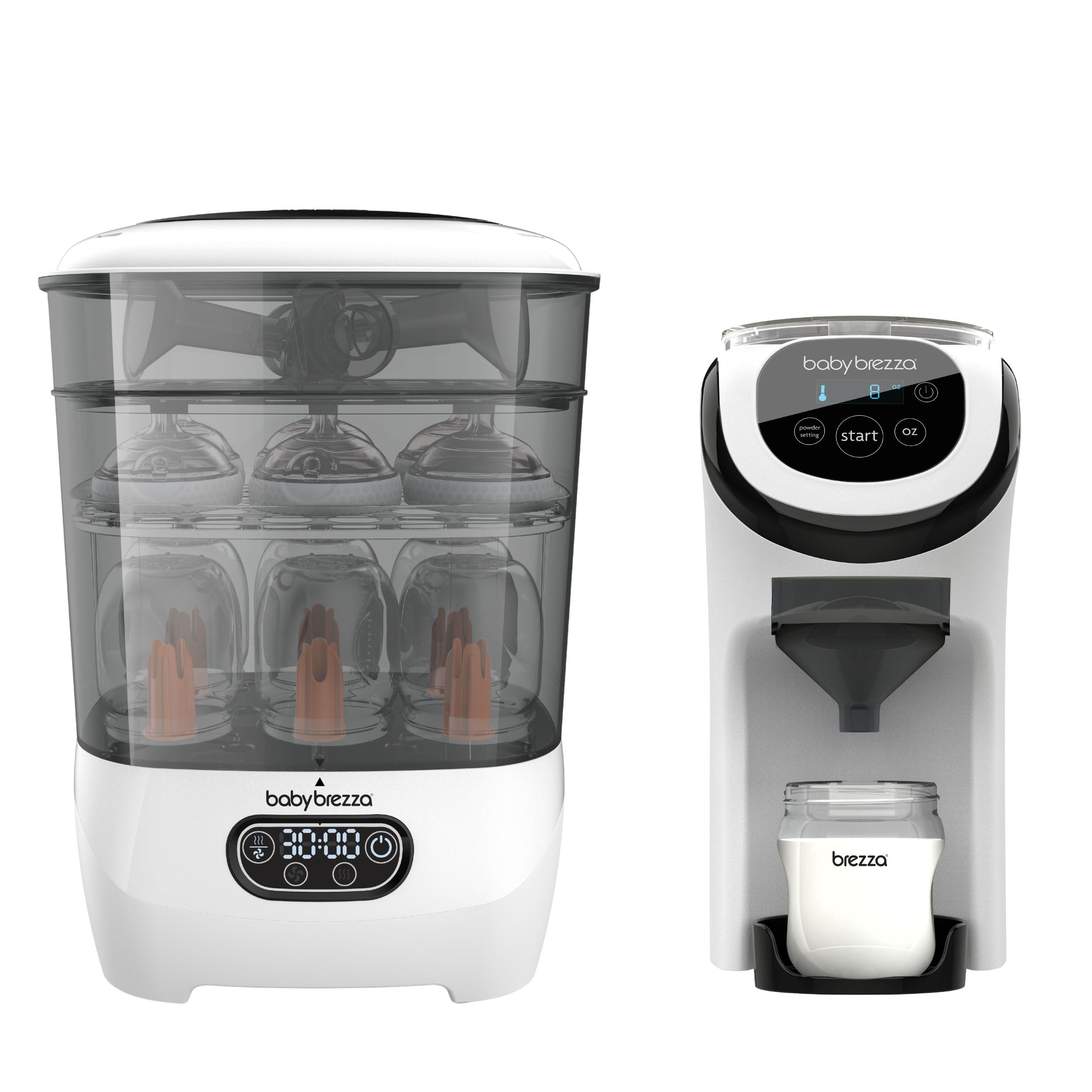 Baby Brezza Sterilisator & automatischer Babyflaschenzubereiter | Automatische Babyflaschenzubereitung & hygienisches Sterilisieren & Trocknen von Flaschen und Zubehör