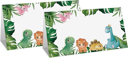 Tarjeta de lugar de mesa para baby shower, juego de 25 tarjetas de tienda de campaña con diseño de hojas de palma tropicales, tarjetas de nombre