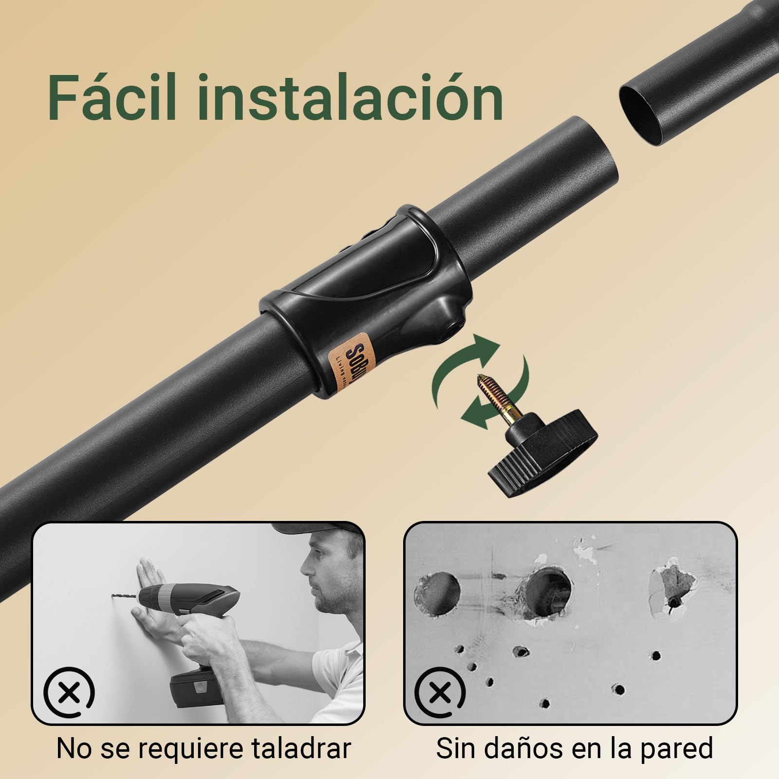 SoBuy barra telescópica perchero con estantes, dormitorio | Armario abierto ajustable para ropa, perchero resistente para vestidor y dormitorio, diseño negro, FRG34-II-SCH