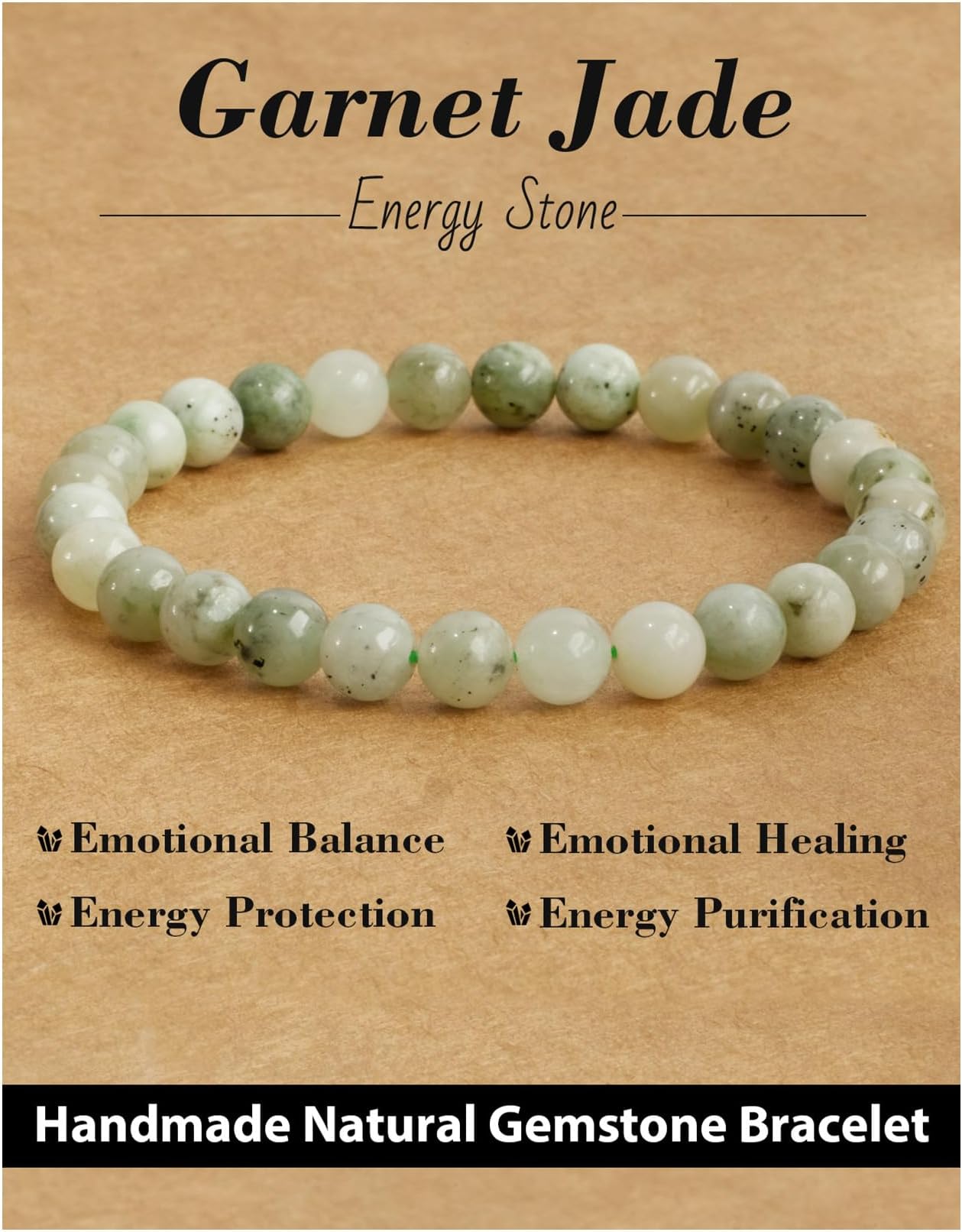 6mm Crystal Bead Bracelet for Women and Men, Containing Healing Gemstones, Friendship Yoga Chakra Relaxation Elastic Bracelets, Good Luck Gifts for Friends