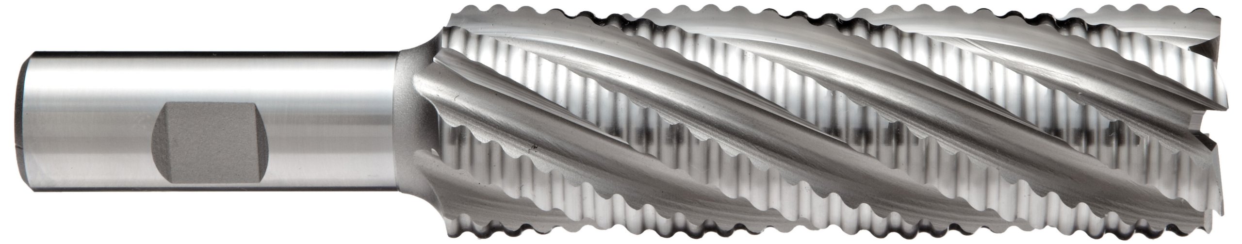 YG-1 E2172 Cobalt Steel Square Nose End Mill, Long Reach, Weldon Shank, Uncoated (Bright) Finish, Roughing Cut, Non-Center Cutting, 30 Deg Helix, 6 Flutes, 6.5