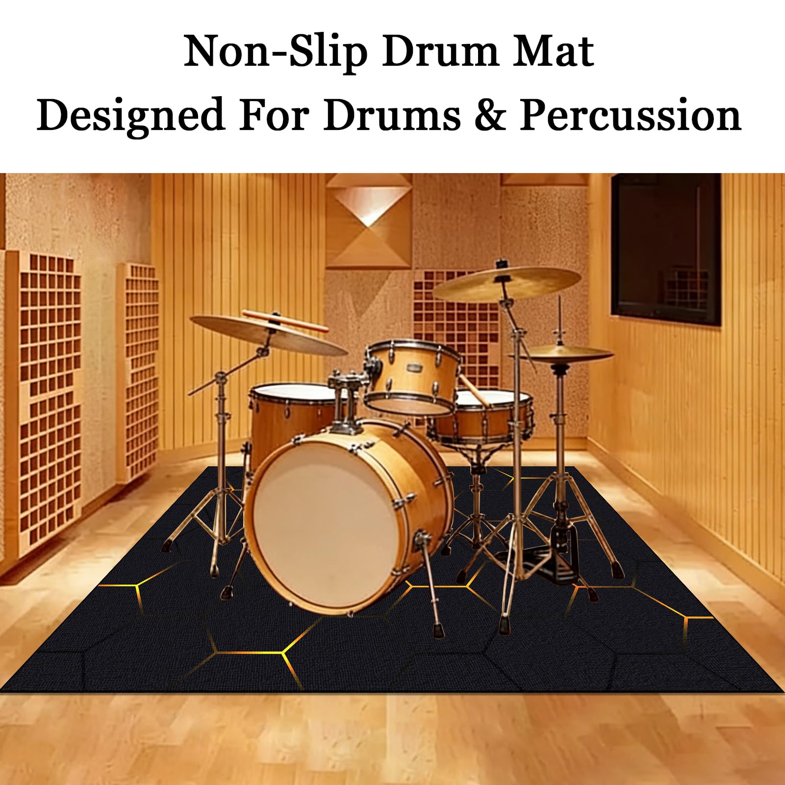 Dywan z baterią 180 x 150 cm mata perkusyjna, dźwiękoszczelny bębnowy dywanik do elektronicznego bębna akustycznego bębna basowego instrumentów muzycznych antypoślizgowy koc