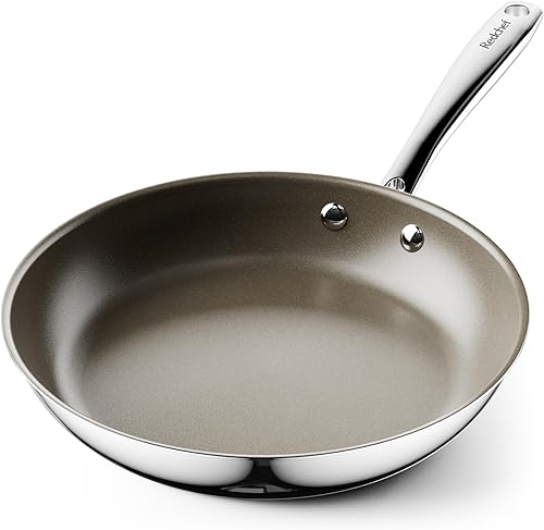 Redchef Sartén antiadherente, sartén de titanio de 10 pulgadas, sartén de cerámica saludable, sartén no tóxica, sin PFAS PFOA y PTFE, apta para
