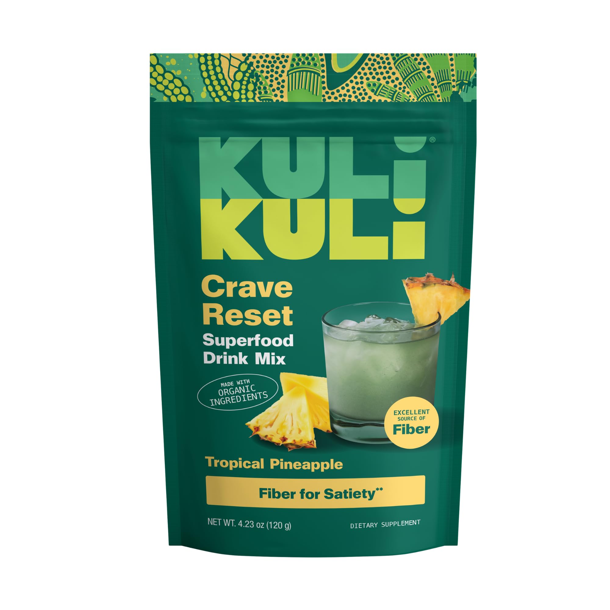 Kuli Kuli Crave Reset Organic Prebiotic Super Greens Powder Drink Mix