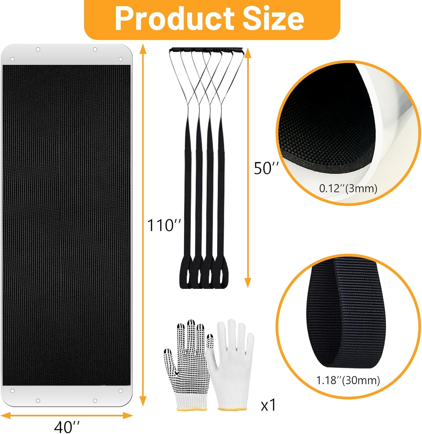 Hot Tub Sled with Pull Cables Glide Drag Mat Multi Purpose Heavy-Duty Furniture Moving, Sofa,Couches, Piano for Hard Floors 40" X 110" (Black)