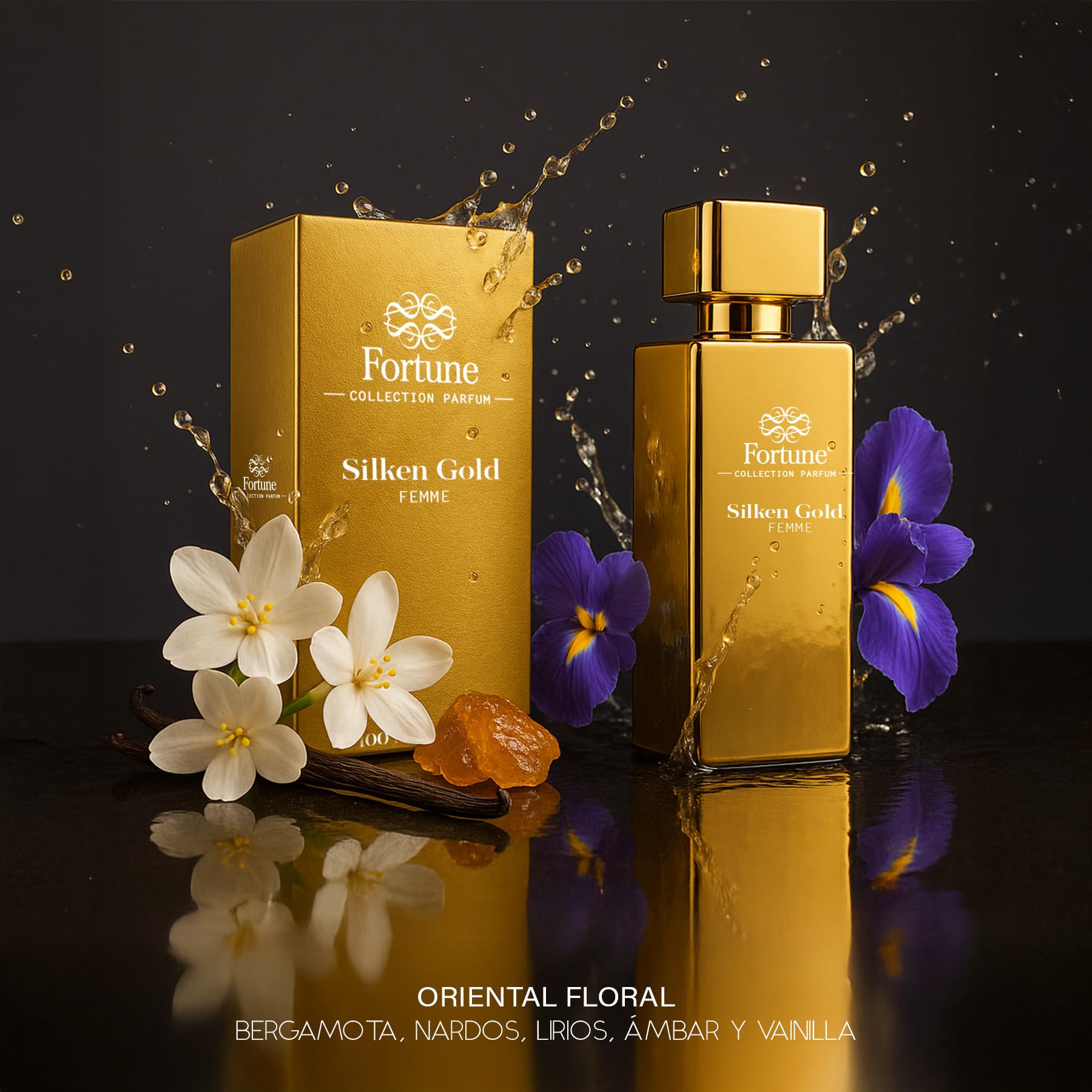 FORTUNE Celestial Luxe & Silken Gold - Eau de Parfum para Mujer 100 ml cada uno (Set de 2) | Fragancias Sofisticadas y Duraderas