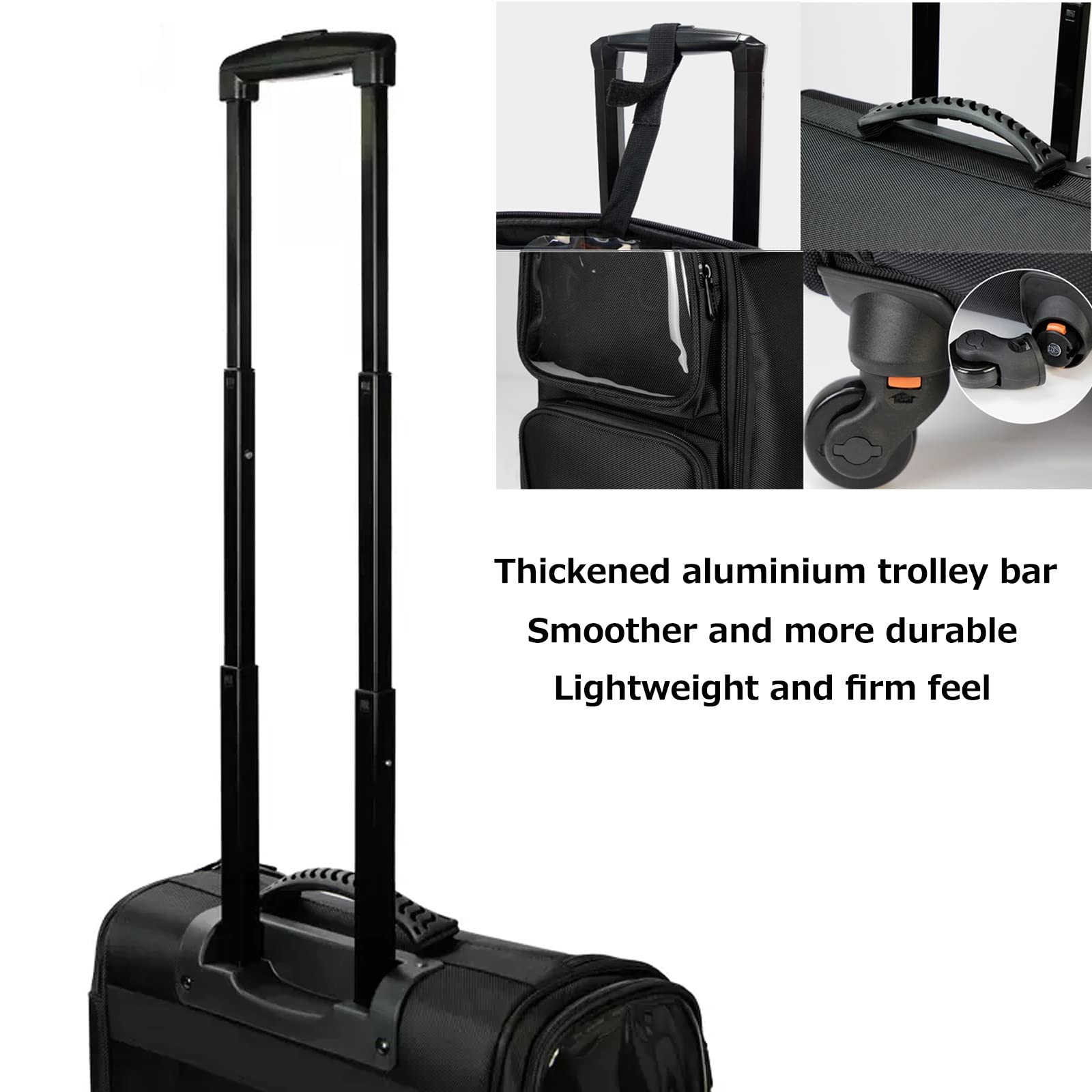 Valigetta per Trucco con Ruote, Zaino per Trucco Trolley per truccatori Professionali, Valigia per Cosmetici Multifunzionale, Trolley per Cosmetici in Tessuto Oxford, con Ruote girevoli a