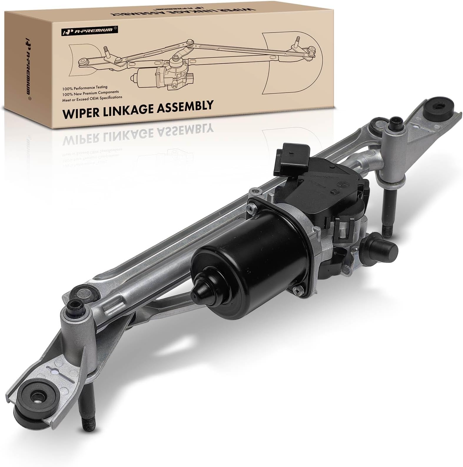 Front Windshield Wiper Motor and Linkage Assembly Compatible with Buick Encore & Chevrolet Trax, 2013-2019