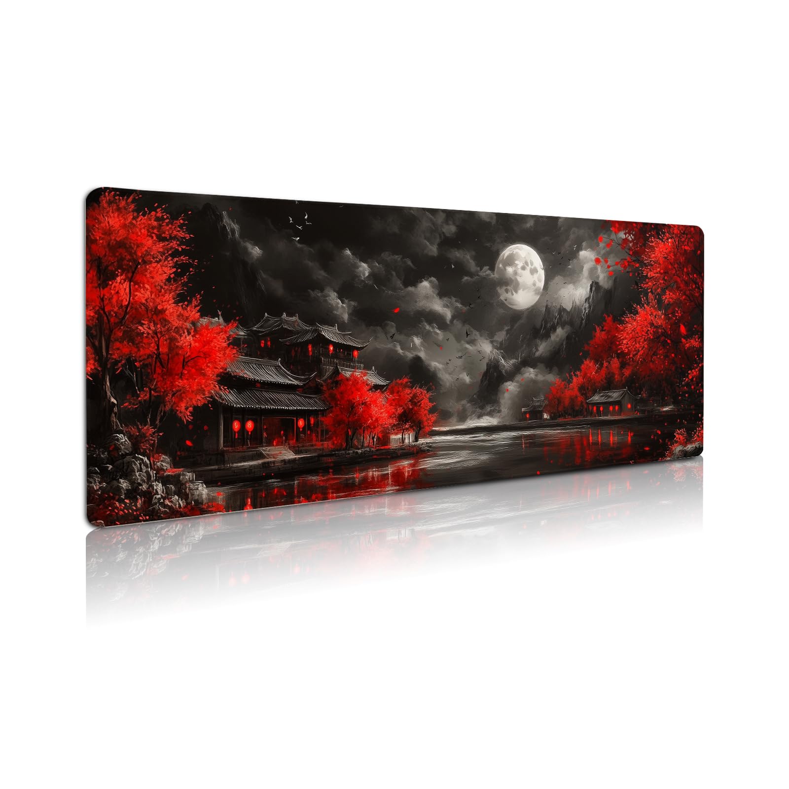 Alfombrilla de mouse extendida para juegos, alfombrilla de mouse grande de 3 mm, base de goma natural con bordes cosidos, alfombrilla de escritorio antideslizante para oficina y hogar, gran regalo,