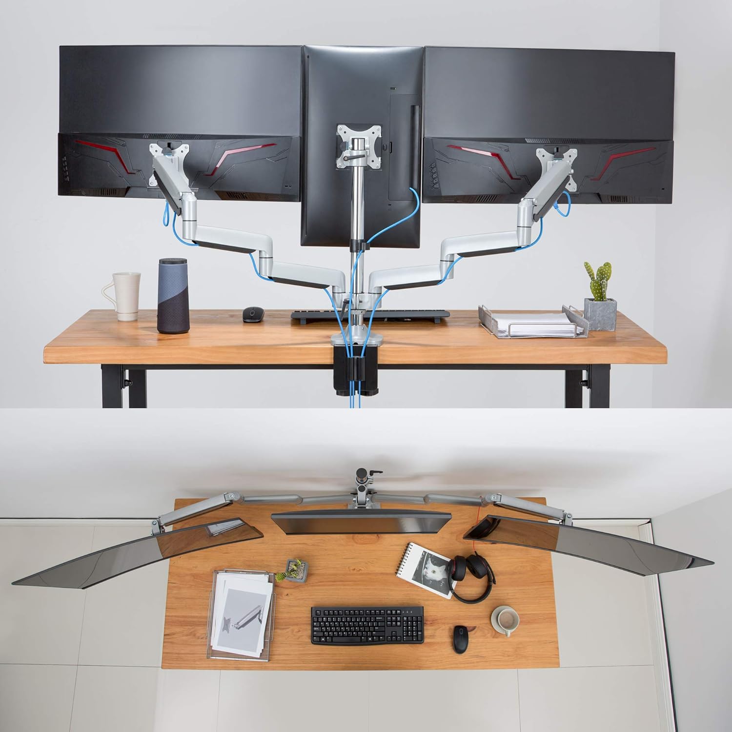 Wееklу Tор Sаlе AVLT Triple 13-32 Monitor Arm Desk Mount fits Three Flat/Curved Monitor Full Motion Height Swivel Tilt Rotation Adjustable Monitor Arm - VESA/C-Clamp/Grommet/Cable Management Blасk Frіdау 🔥 AVLT Triple 13-32 Monitor Arm Desk Mount fits Three Flat/Curved Monitor Full Motion Height Swivel Tilt Rotation Adjustable Monitor Arm - VESA/C-Clamp/Grommet/Cable Management