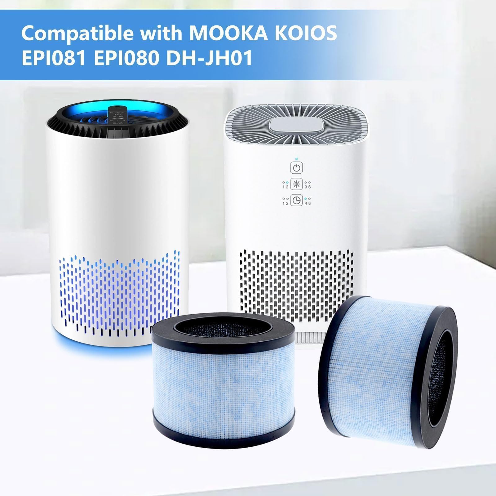 NIYATA 2 PCS DH-JH01/JH06 True HEPA Replacement Filter,Filter for CONOPU DH-JH01/DH-JH06 Air Purifier,Conopu Air Purifier Filter,4-IN-1 Efficient Filtration HEPA H13 Replacement Filter - Image 3