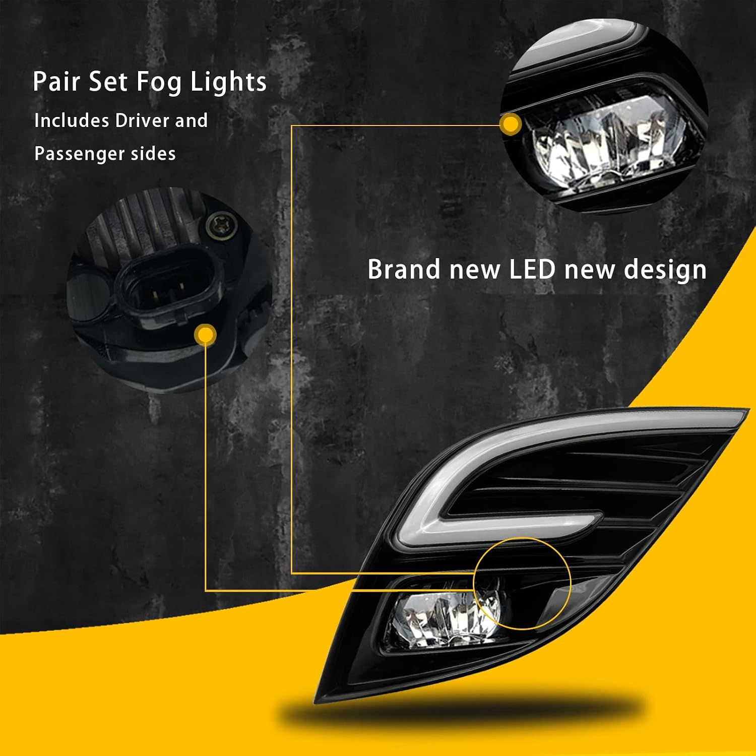 LED Fog Lights Compatible with 2018 2019 2020 Toyota Camry SE XSE w/Amber Turn Signal,Day Running Light,Blue Light at Night,Front Bumper Lights with Switch Wiring Harness 1 Pair of Fog Lamps