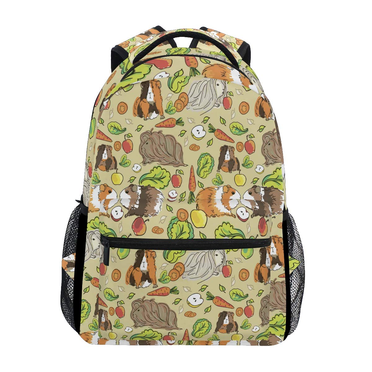 Juzgtsit Unisex Kids As Pic Guinea Pig Backpack School Shoulder Bag Gym Backpack, Vegetables Animal Laptop Bag Outdoor Travel Bag For Kids Boys Girls Women Men