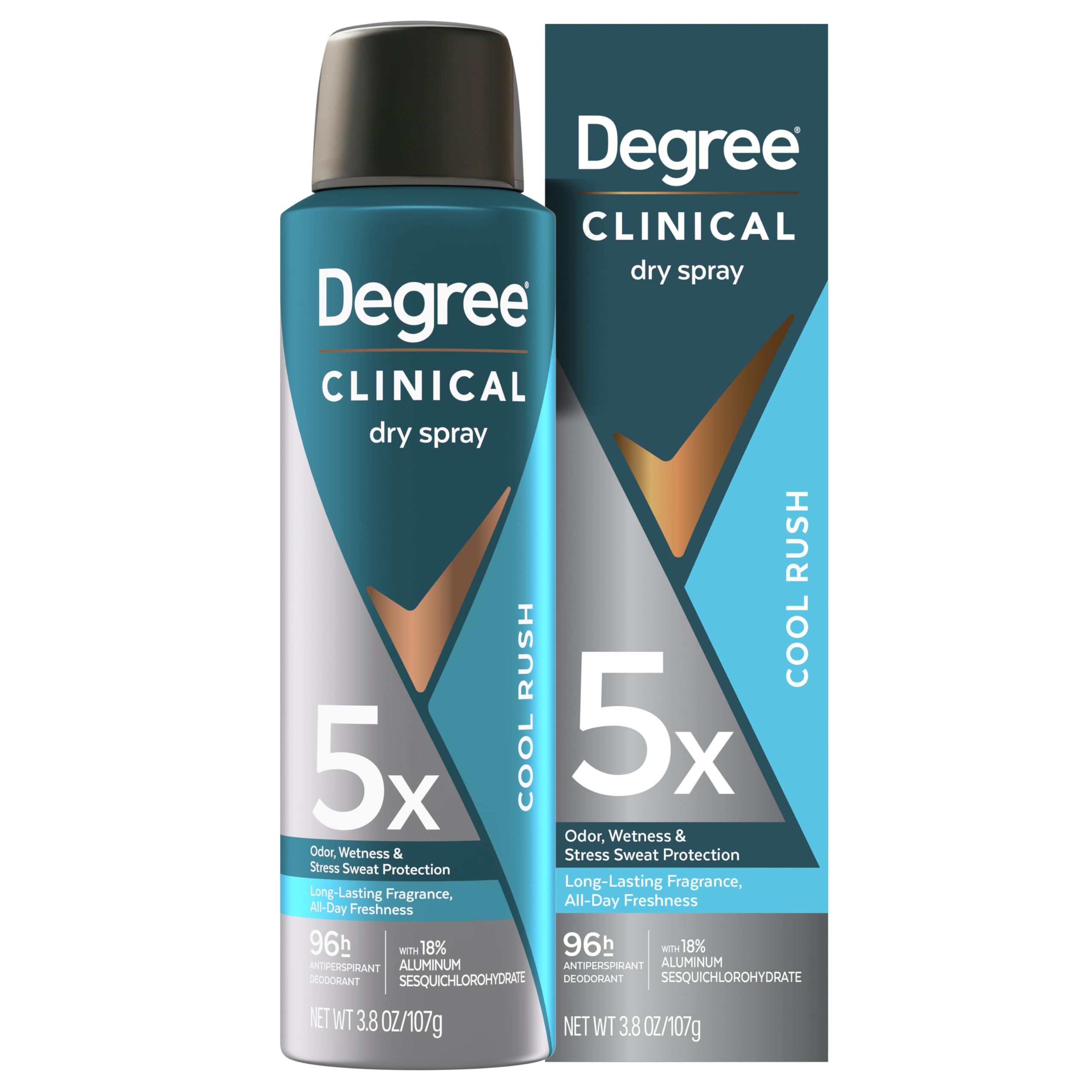 Degree Clinical Antiperspirant Deodorant Dry Spray, Cool Rush, 3.8 oz