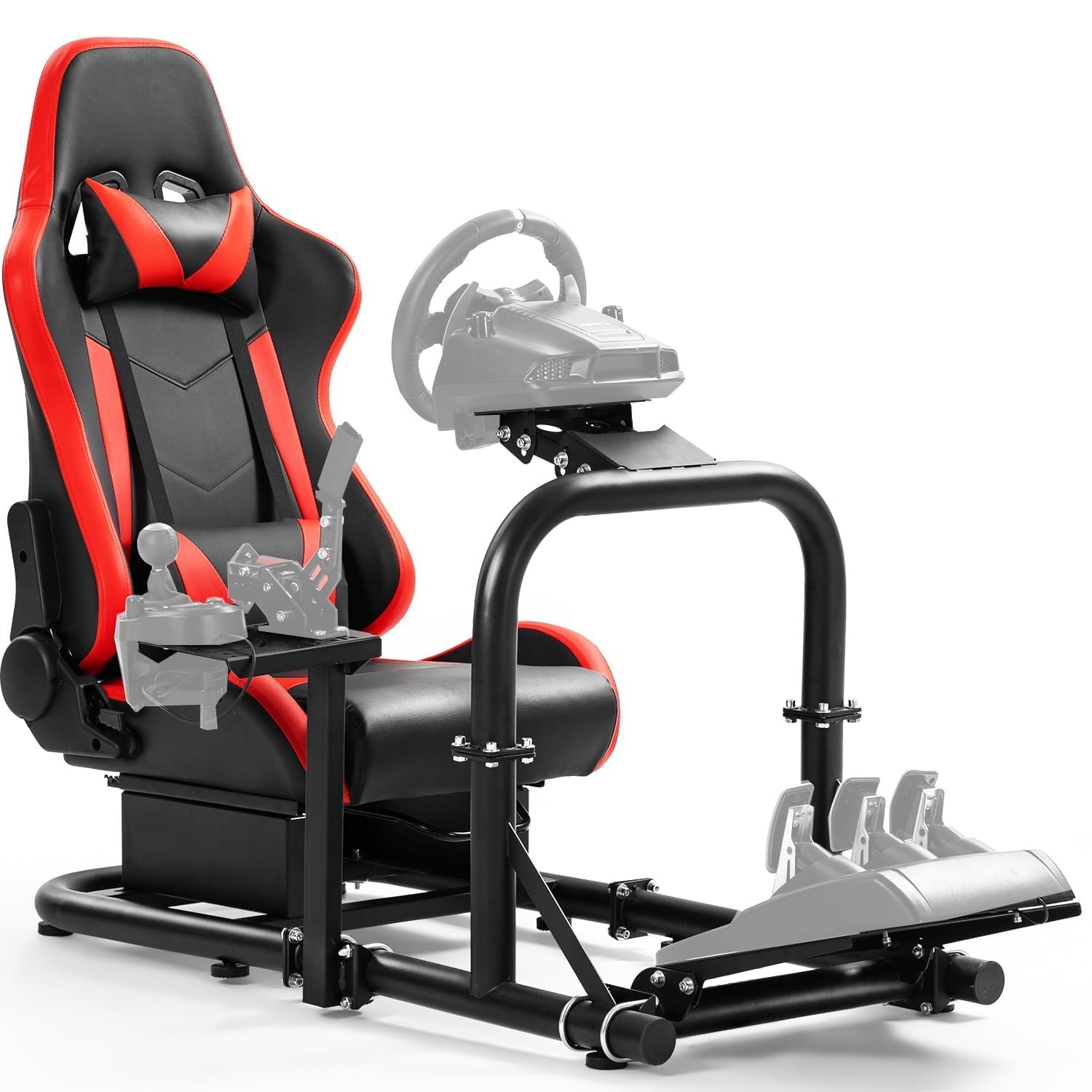 Marada Racing Cockpit with Racing Seat Super Stable Adjustable Applicable to Logitech G25/G923/G29/G920,Thrustmaster csl-dd,Fanatec, wheel; Wheel, Shifters and Pedals Not Include