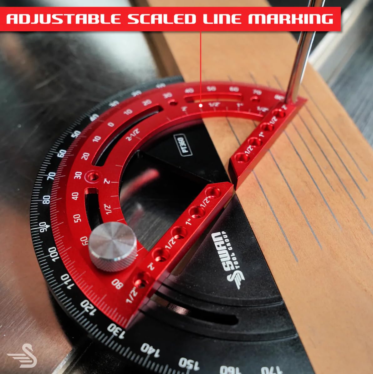 TYTON Pro-Trac - Double Stacked Protractor for Woodworking, Multi-Functioning Layout Tool, Angle Finder for Precise Measurements