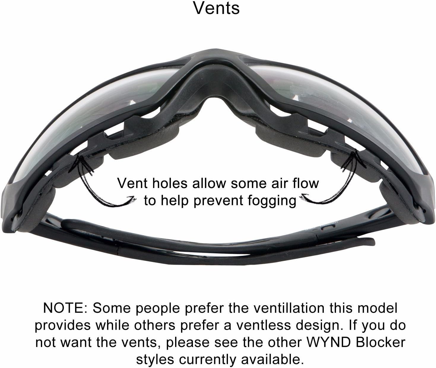 WYND Blocker Motorcycle Riding Glasses Extreme Sports Wrap Sunglasses (Black/Clear)
