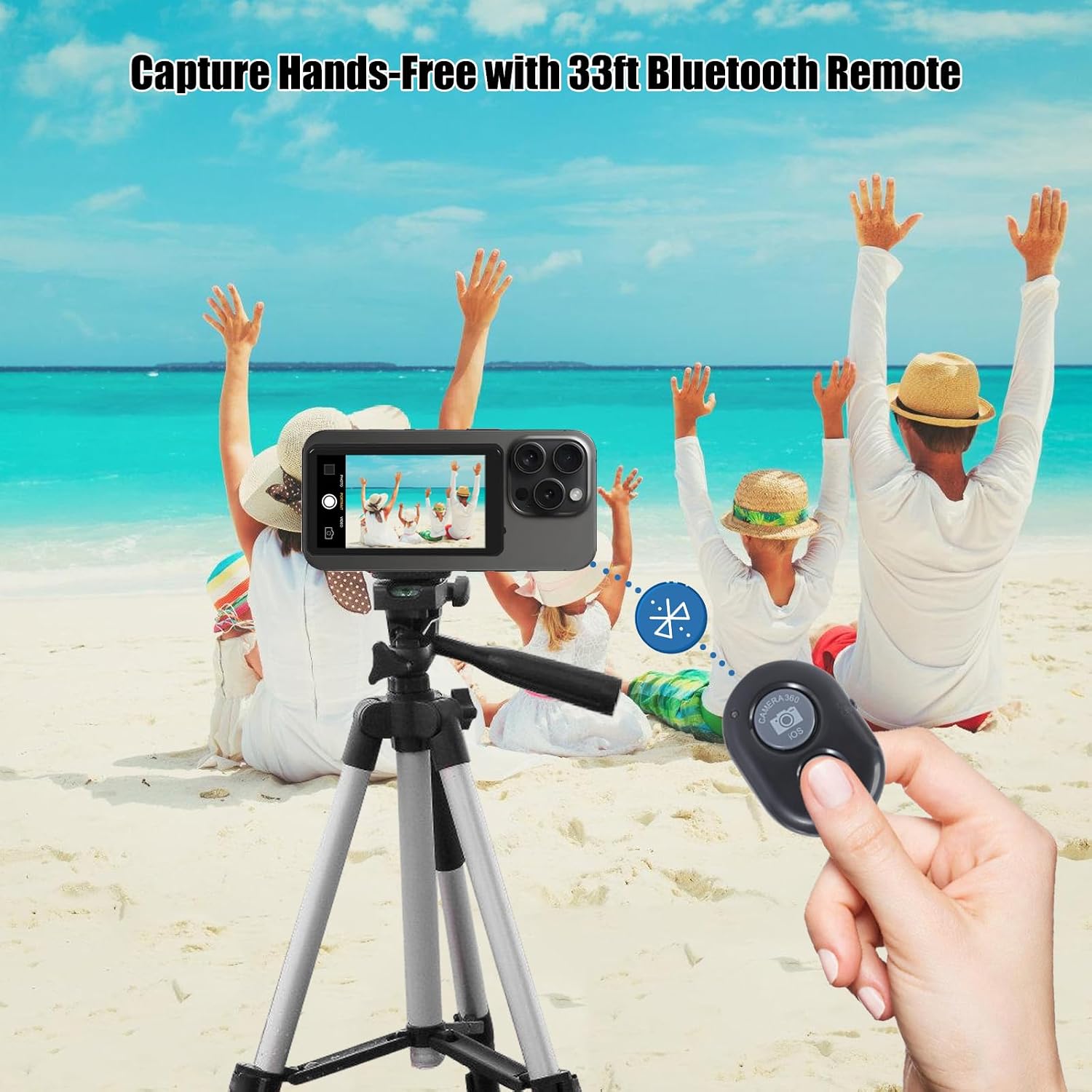 Wireless Vlog Selfie Monitor Screen,Magnetic Phone Rear Camera Selfie Monitor with External Audio and 3.5mm Headphone Jack,Bluetooth Remote Control,Compatible System,for Tiktok/YouTube Live
