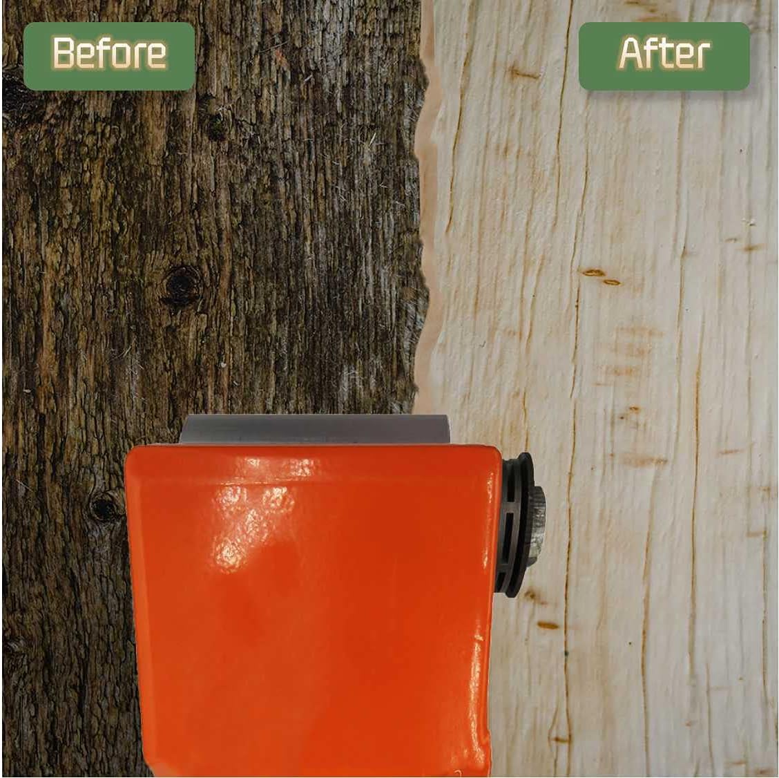 Orange Log Peeler - Log Debarking Tool As Chainsaw Debarker Attachmen,Debarker Tool,Timber Framing Tools Main for Log Builders, Sawmills,Home Builders(with 4 Blades,2 Spare)