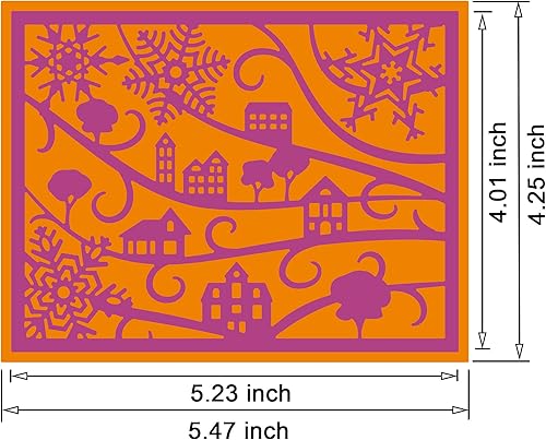 Miniatura 2 de Alinacutle Snow Village - Marco de fondo troquelado de metal troquelado para álbumes de recortes, álbum de manualidades, plantilla de tarjeta hecha
