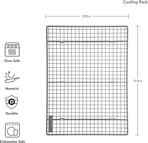 Miniatura 2 de KitchenAid Estante de acero antiadherente para refrigeración/hornear, 12.5x17.75 pulgadas, plateado