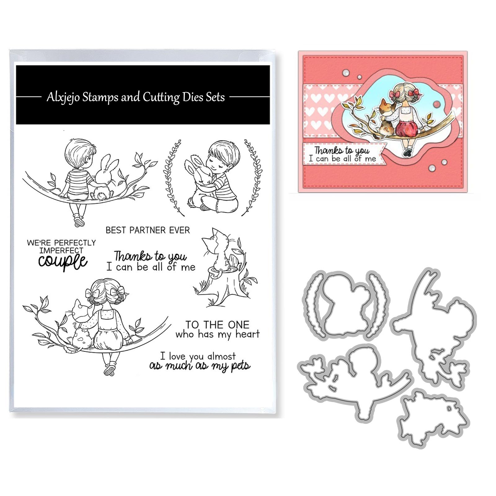 Alxjejo Cutting Dies and Stamps Set 2024-2025-2026,Stamps and die for Card Making for DIY Birthdays, Thanksgiving Day, Valentine's Day, Scrapbooking, Art Craft, Festivals Greeting Card Album