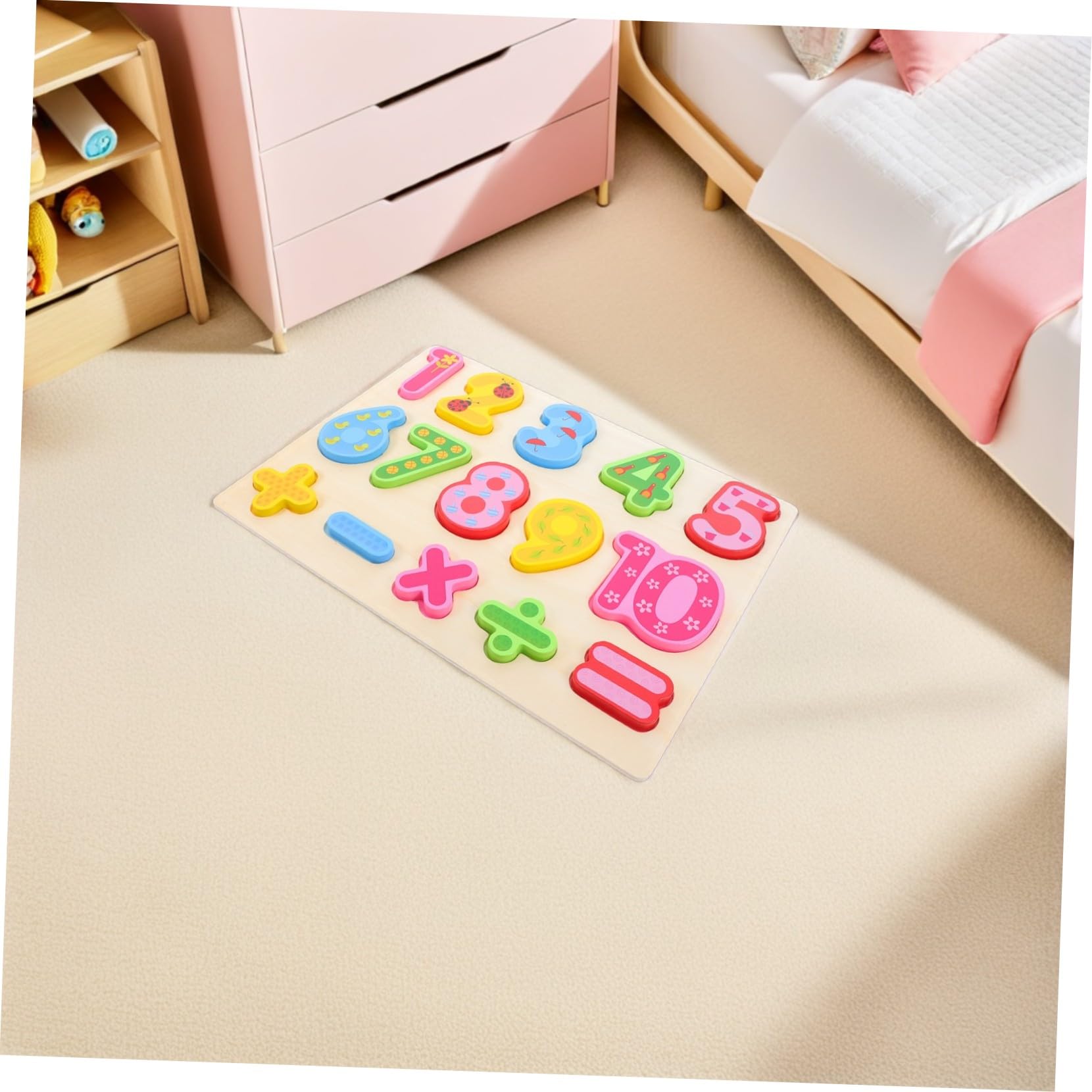 Puzzle in Legno 3 Pezzi per Bambini, Alfabeto Numeri Forme