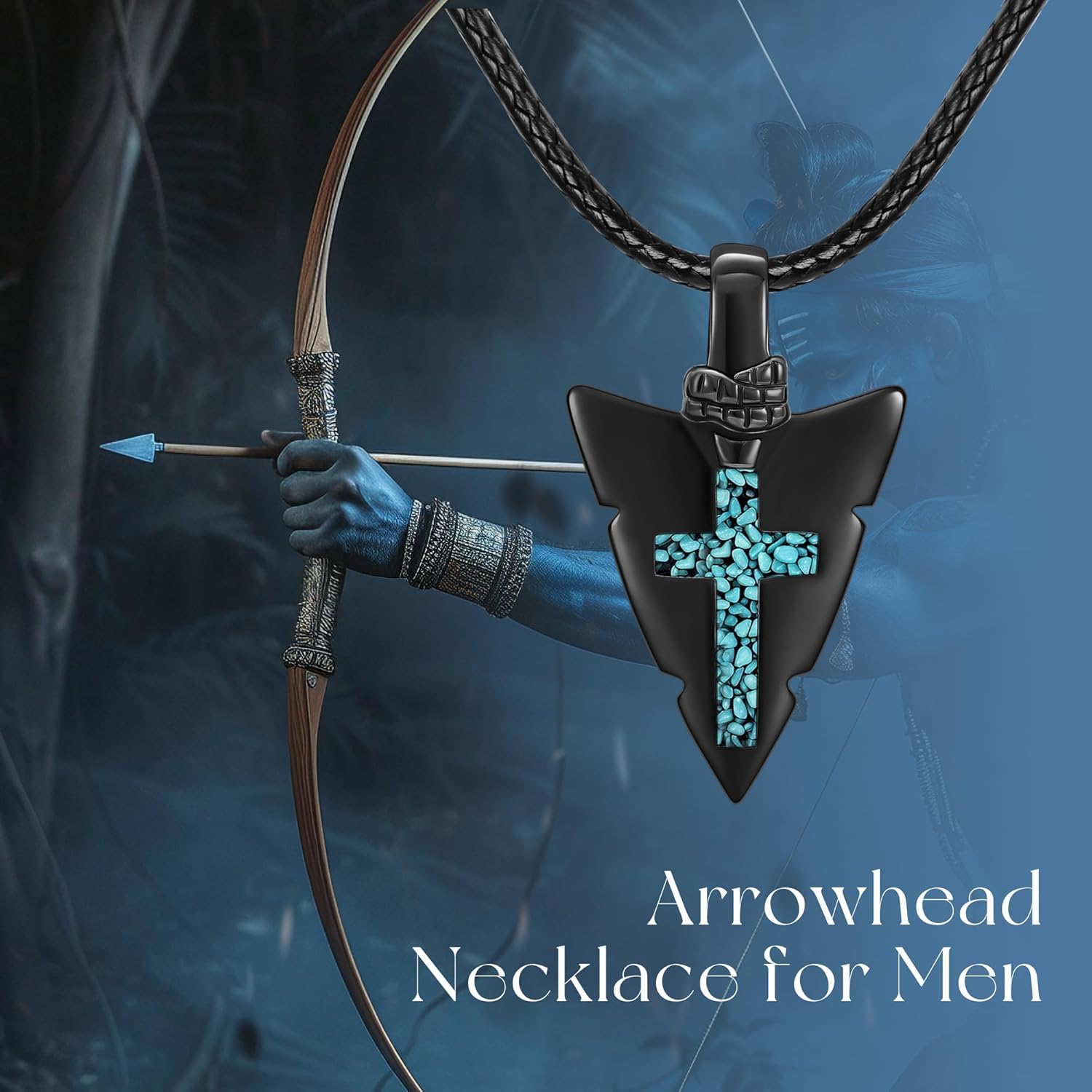 Arrowhead Necklace 925 Sterling Silver Turquoise Necklace Viking Jewelry Native American Gifts for Men - Image 6